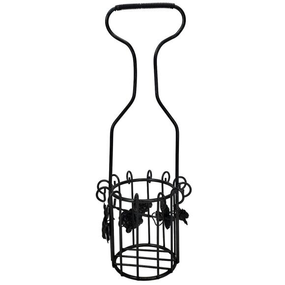 Grape Vine Barware Bottle Wire Caddy Basket Carrier Holder Display Decor Vtg - Picture 1 of 8
